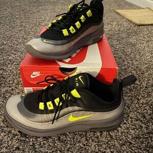 Nike Air Max 96 Axis (GS) Black and Gray Shoes with Highlighter Yellow